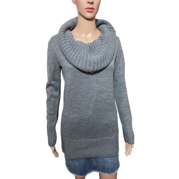 H&M Grey Sweater with Cowl Neck Size S - Picture 1 of 3